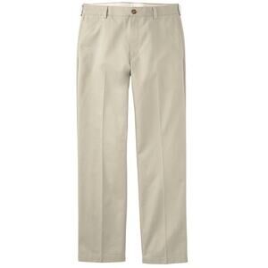 LL Bean NWT Double L Wrinkle Free Chino’s In Khaki Flat Front Mens Size 44 X 29